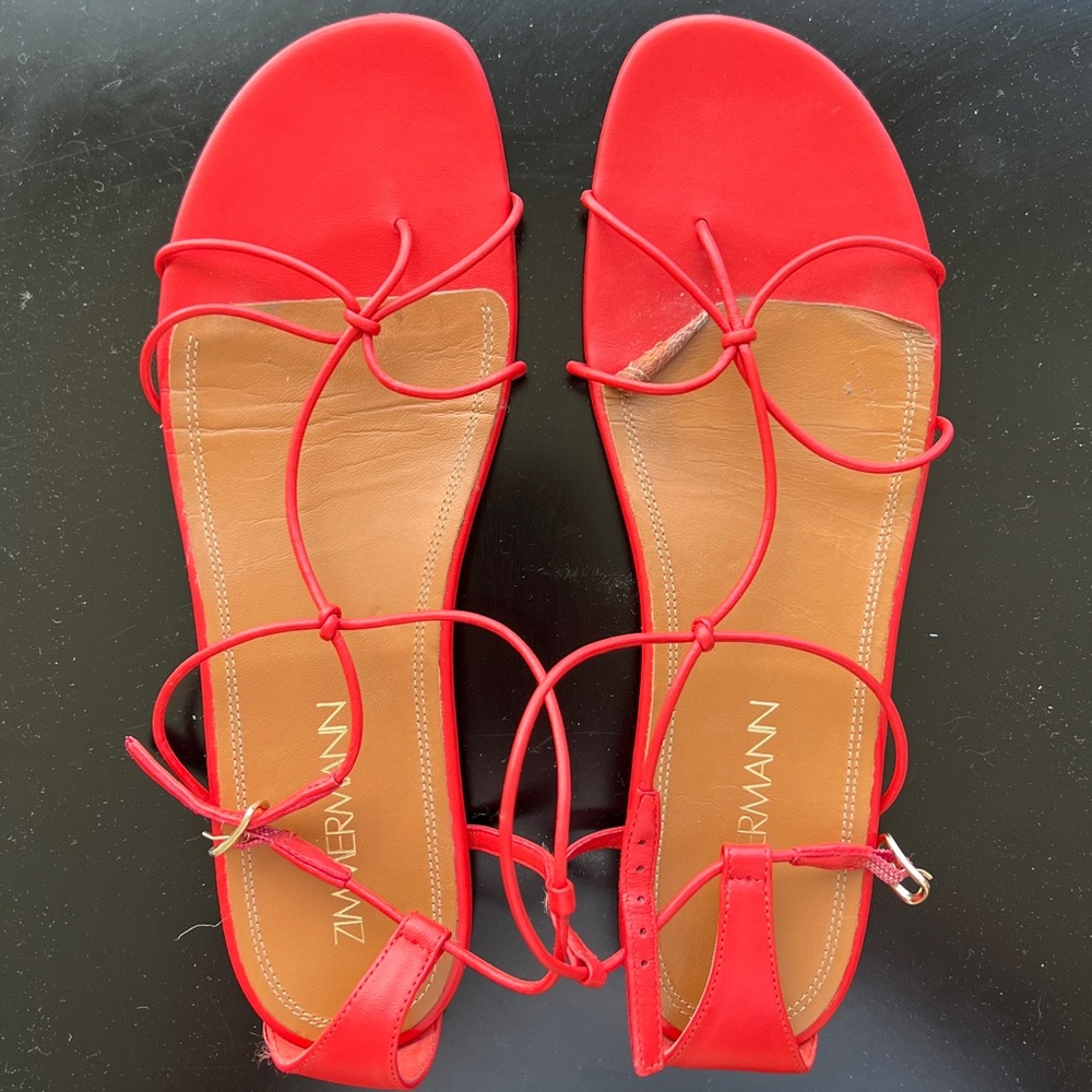 Zimmermann strappy red sandals